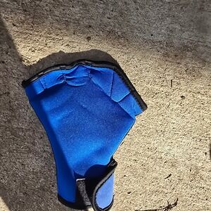 Webbed Swim Gloves Water Aerobics Resistance Small Blue Good Fingerless